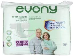  EVONY ADULT DIAPER XL 30PCS     حفاظات كبار السن ايفوني 30حبه مقاس  اكس لارج