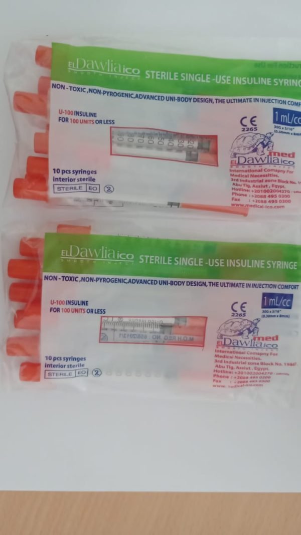 ⁦ 1 ML INSULIN SYRINGE 30G سرنجات انسولين 1مل⁩ - الصورة ⁦5⁩